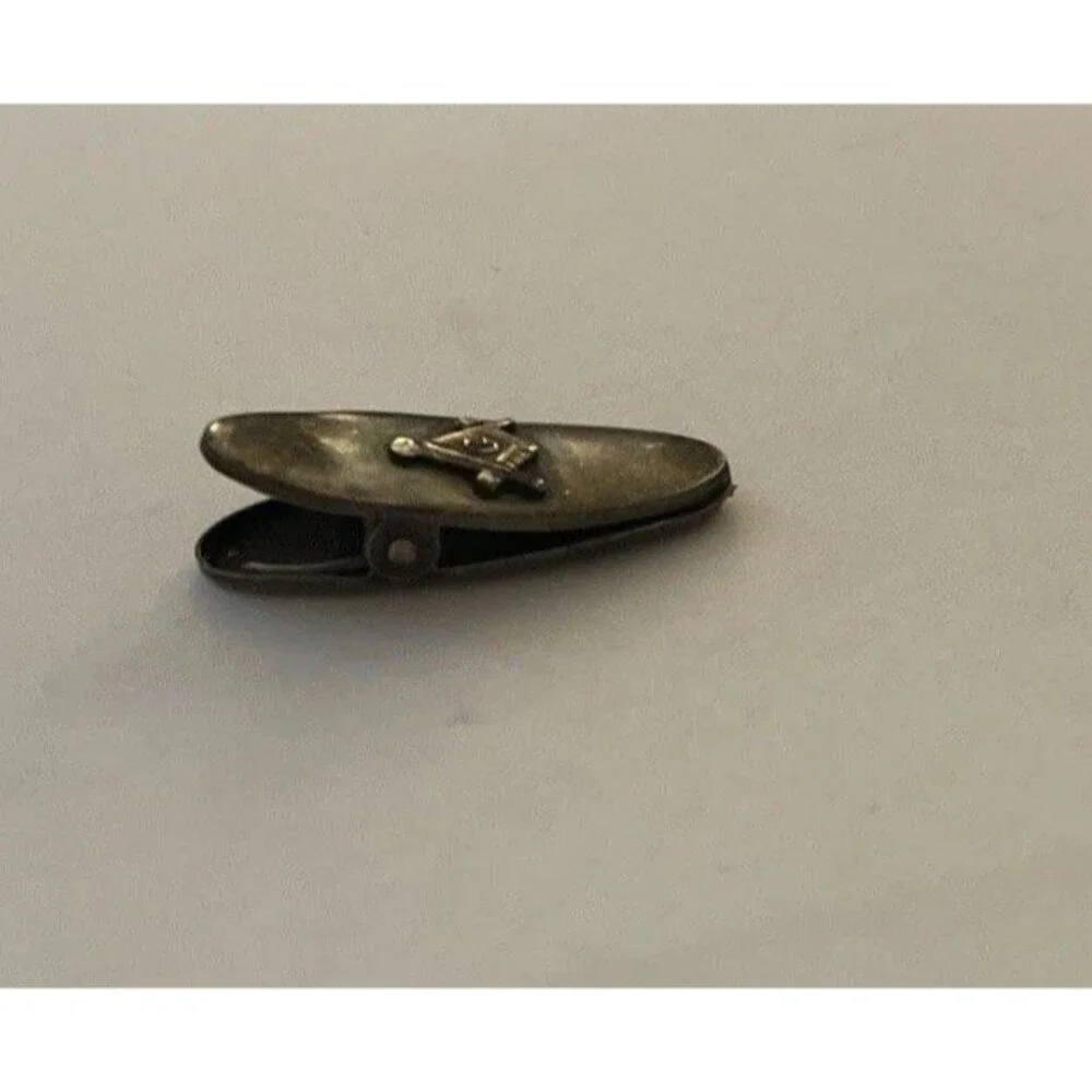 Vintage Sterling Silver Masonic Tie Tack Clip Clasp